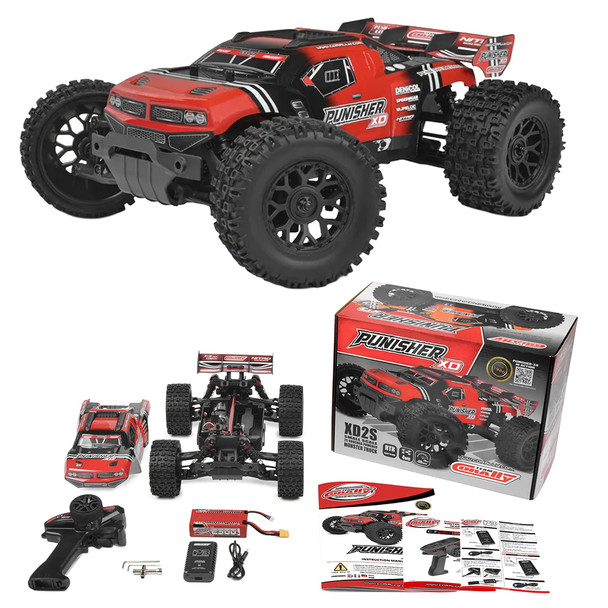 Corally C-00231-R PUNISHER XD RTR Monster Truck Red Brushed 2S w/Battery/Charger