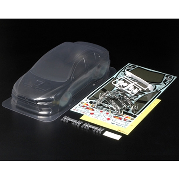 Tamiya 51376 1/10 RC Clear Body Set for Mitsubishi Lancer Evolution X