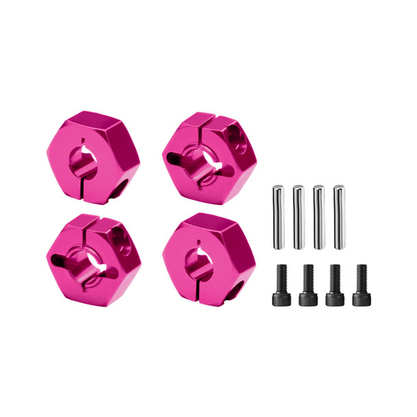GPM Front & Rear Clamp Type Wheel Hub 12mm Pink for Vanquish 1/10 H10 Optic