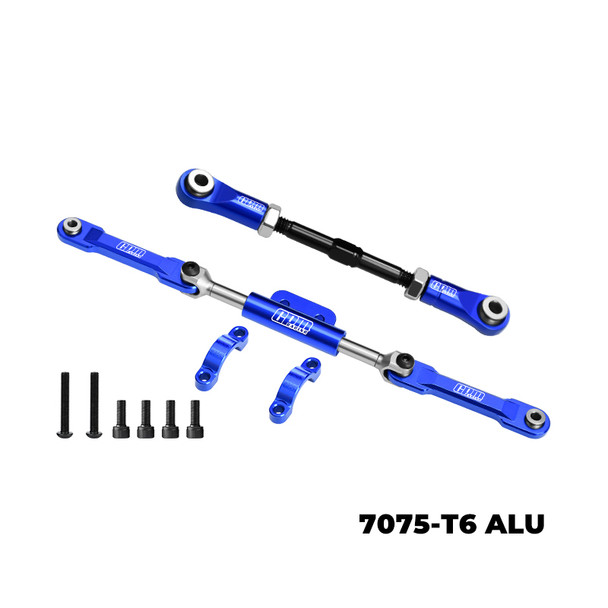 GPM Alum Servo Link & Front Steering Link Set Blue for Vanquish 1/10 H10 Optic Yokohama