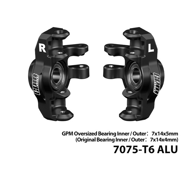 GPM Aluminum Front Hub / Steering Blocks Black for ARRMA 1/16 Mini Kraton 3S