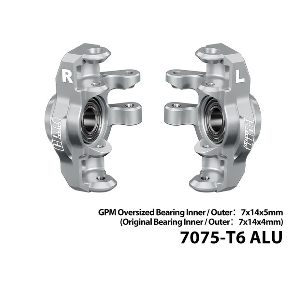 GPM Aluminum Front Hub / Steering Blocks Silver for ARRMA 1/16 Mini Kraton 3S