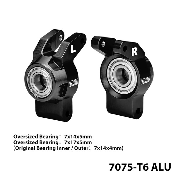 GPM Aluminum Rear Hub Black (Larger Bearings) for ARRMA 1/16 Mini Kraton 3S