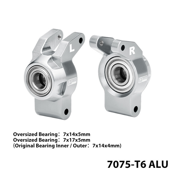 GPM Aluminum Rear Hub Silver (Larger Bearings) for ARRMA 1/16 Mini Kraton 3S