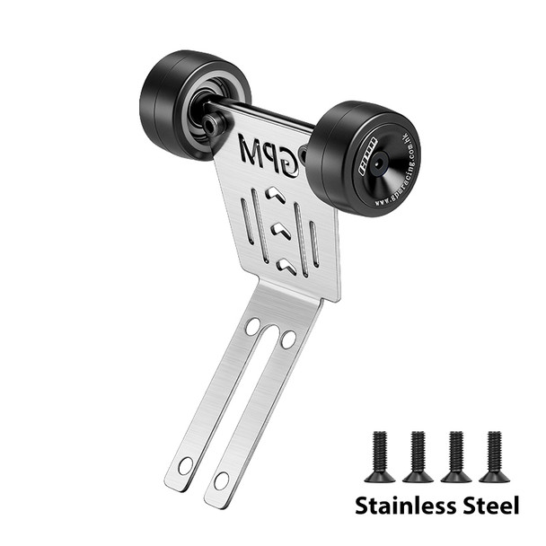 GPM Stainless Steel Bearing Wheelie Bar Thick 1mm Black for ARRMA 1/16 Mini Kraton