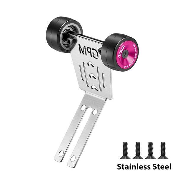 GPM Stainless Steel Bearing Wheelie Bar Thick 1mm Pink for ARRMA 1/16 Mini Kraton