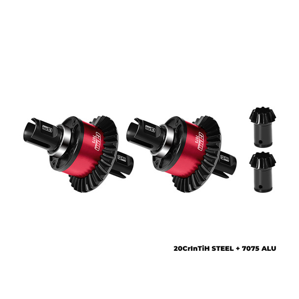 GPM Front & Rear Complete Differential 30/9T Red for Arrma 1/5 Kraton/Outcast