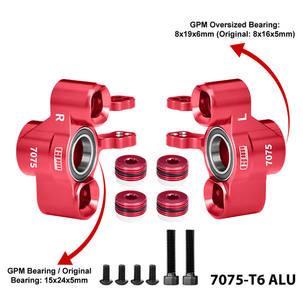GPM 7075-T6 Aluminum Front Steering Block Red for ARRMA 1/8 Kraton 6S EXB