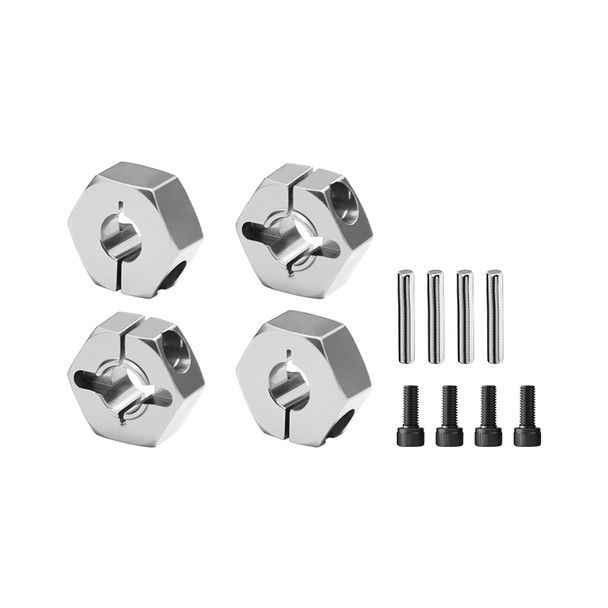 GPM Aluminum Front & Rear Clamp Type Wheel Hub 12mm Silver for 1/16 Mini Slash