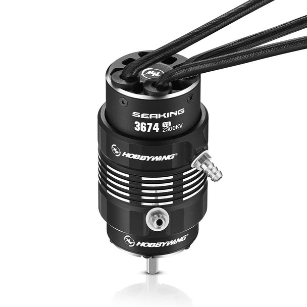 Hobbywing 30419009 Seaking 3674SL Brushless Motor - 2300KV Black-V2