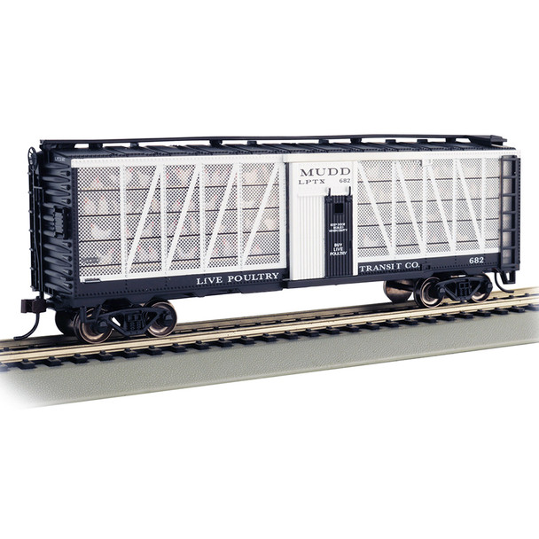 Bachmann 15901 Live Poultry Transit Co. #682 (Mudd w/Chickens) Freight Car HO Scale