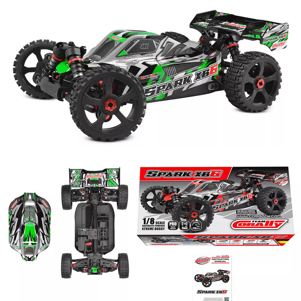 Corally C-00485-G 1/8 SPARK XB-6 - Roller 4WD Buggy Green - No Electronics