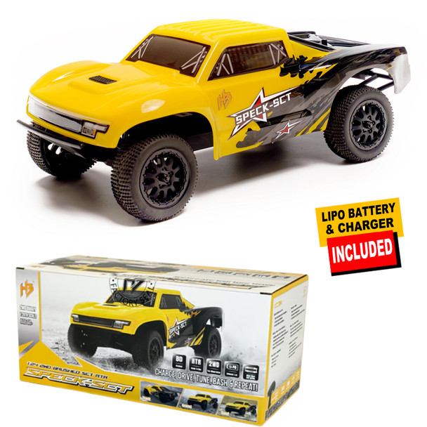 HobbyPlus HBP2410270-YW 1/24 2WD SPECK-SCT Brushed Short Course Truck Yellow