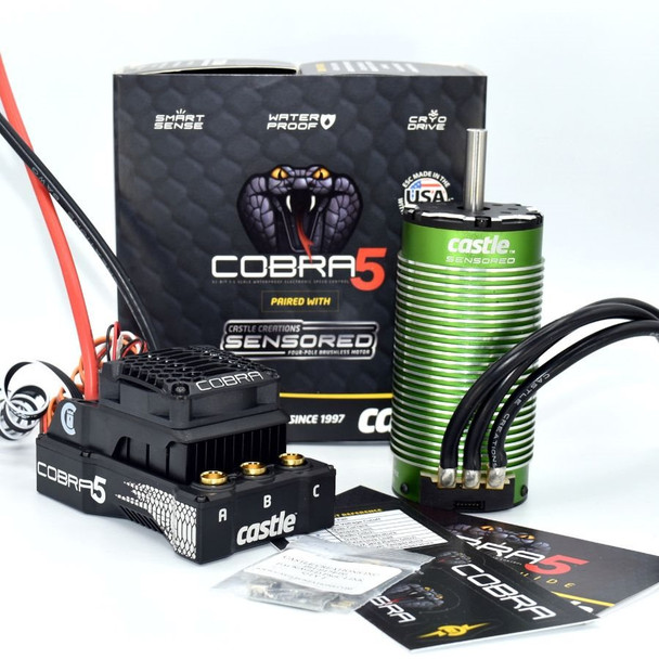 Castle Creations Cobra 5 ESC 8S Max 33.6V, 20A Peak BEC w/ 2028-800kv Sensored Motor 010-0179-01
