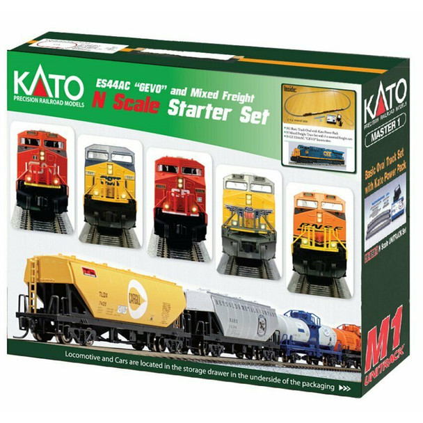 Kato 1060021 GE ES44AC GEVO & Mixed Freight Starter Set CSX N Scale
