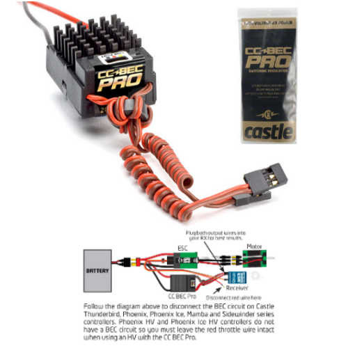 Castle Creations V2 CC BEC Pro 20A 12S Switching Regulator 010-0004-01