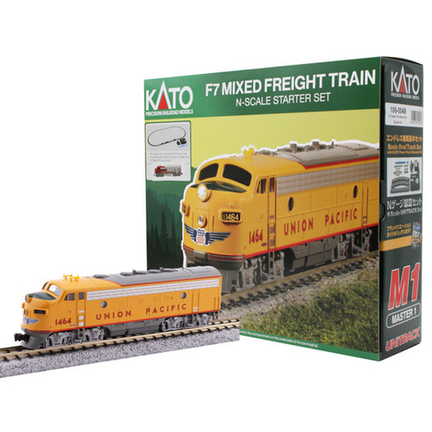 Kato 106-0050 F7 Freight Train Starter Set (DC Silent) Union Pacific (UP) N Scale