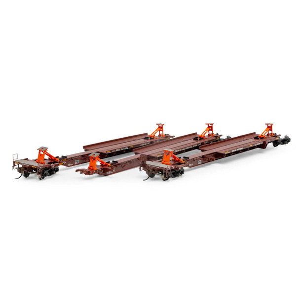 Athearn ATH15674 57' Trinity Spine Car RTR BNSF #300503 (3) Freight Cars HO Scale
