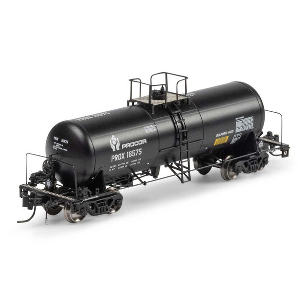 Athearn ATHGN15318 13,600-Gallon Acid Tank - Procor PROX, Black #16575 N Scale