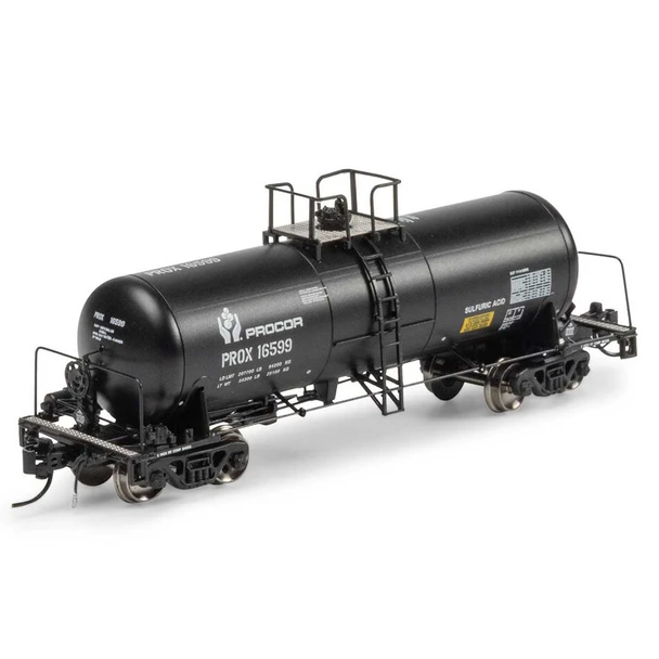 Athearn ATHGN15319 13,600-Gallon Acid Tank - Procor PROX, Black #16599 N Scale