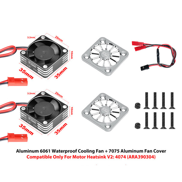 GPM High Speed 35x10mm Cooling Fan 20000 RPM Silver for ARRMA 1/7 Talion / Kraton