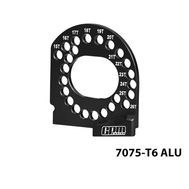 GPM Aluminum Motor Plate 15T-26T Black for Traxxas Mini XRT / Maxx / Slash / Rally