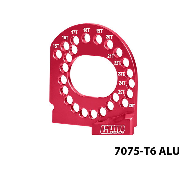 GPM Aluminum Motor Plate 15T-26T Red for Traxxas Mini XRT / Maxx / Slash / Rally
