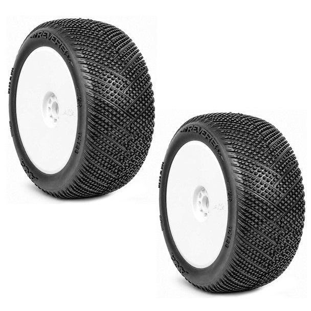 AKA Racing AKA14139XRW 1/8 Reverb Soft Long Wear F/R 4.0" Tires/Wheel White (2)