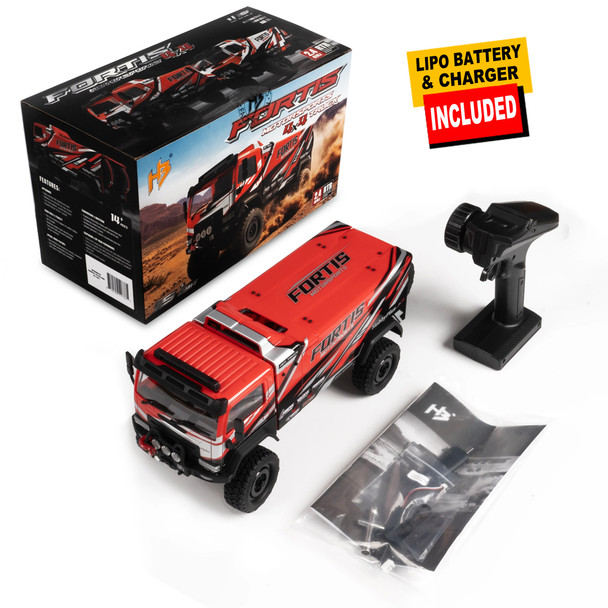 HobbyPlus DKR-4 FORTIS 1/18 4WD Rally Raid Truck RTR Brushed / Red w/ Battery / Charger