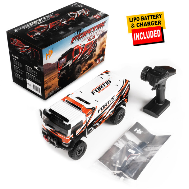 HobbyPlus DKR-4 FORTIS 1/18 4WD Rally Raid Truck RTR Brushed / White w/ Battery / Charger