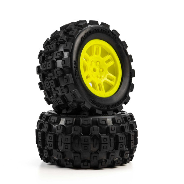 Pro-Line PRO1030112 1/16 Badlands MX F/R Tires/ Yellow Wheels (2) for MINI KRATON