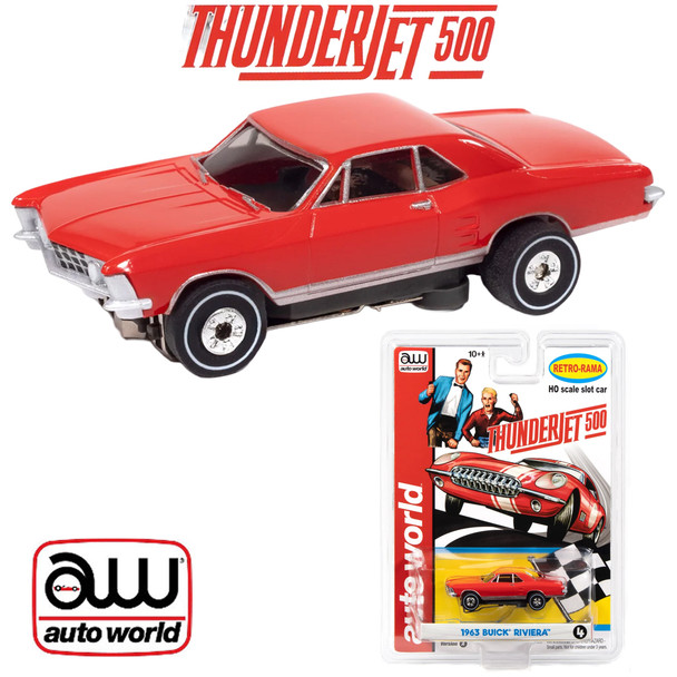Auto World Thunderjet 1963 Buick Riviera Cherry HO Scale Slot Car