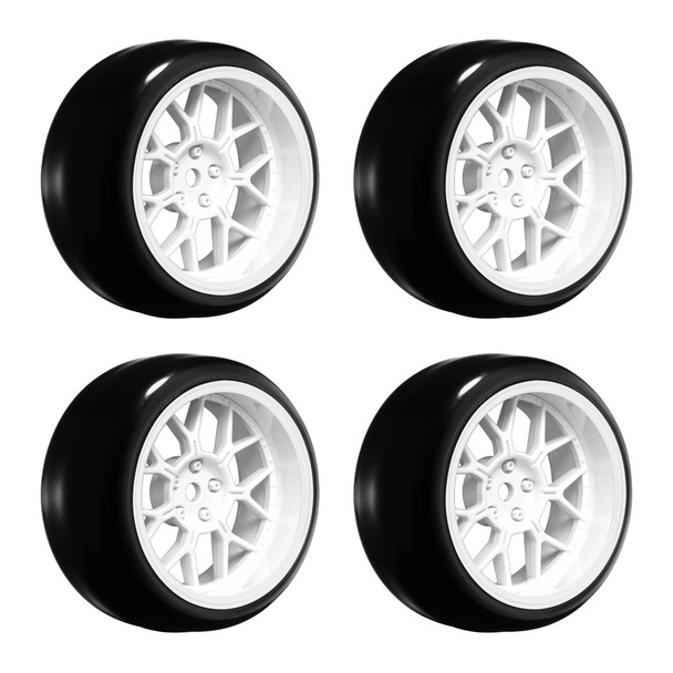 Louise R/C LNHA564T 1/10 Drift Tires w/ 14 Spoke Gloss White Wheels (4Pcs)