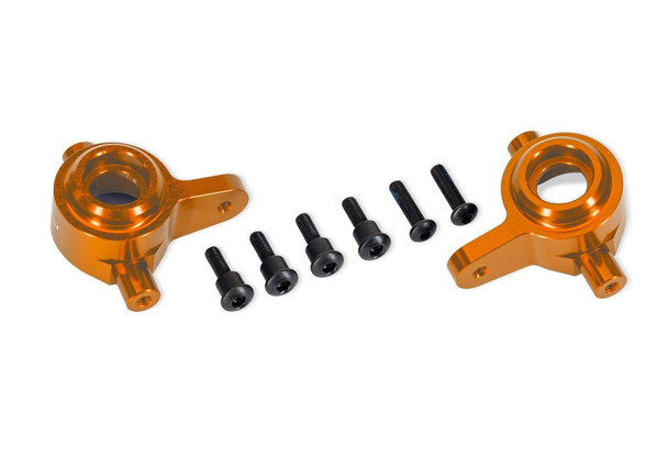 Traxxas 9064-ORNG Left & Right Aluminum Steering Blocks Orange for Ford Raptor 4x4