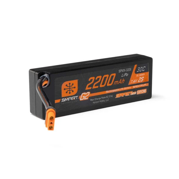 Spektrum SPMX-3209 7.4V 2200mAh 2S 30C Smart G2 LiPo Battery w/ IC2 Connector