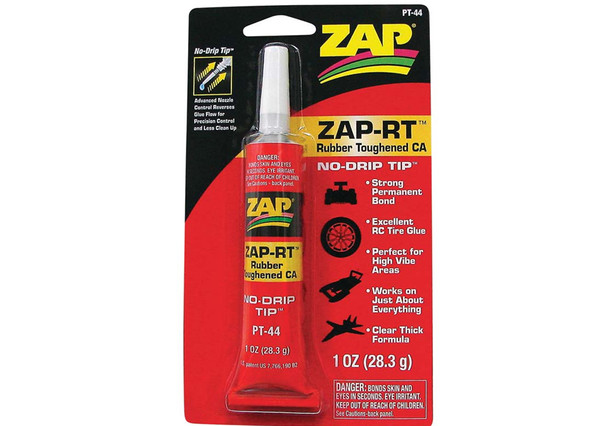 Pacer PT44 ZAP-RT Rubber Toughened CA Clear Thick 1 oz
