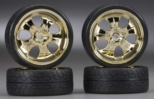 HPI 4723 Mounted Super Low Tread Tire Gold (4)