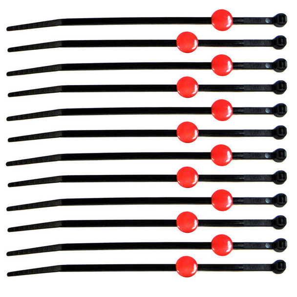 RC Lights RCL79816 Red Tie Caps with Zip Ties (12 )