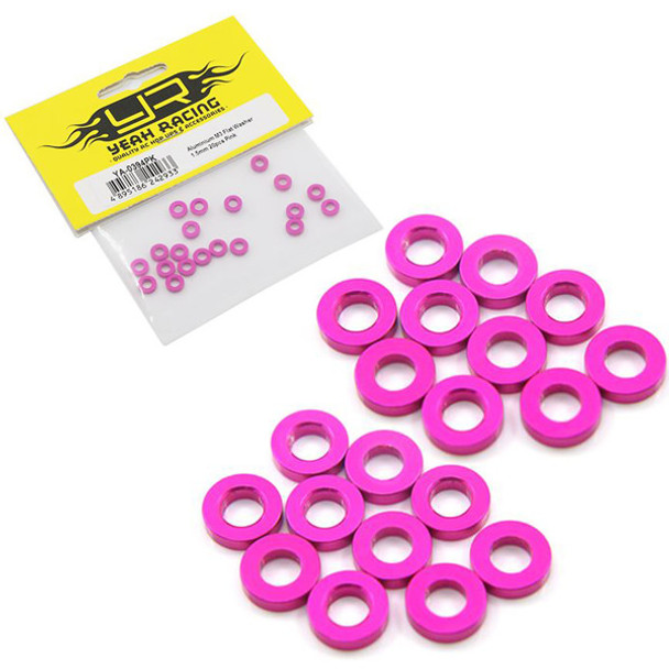 Yeah Racing YA-0394PK Aluminum M3 Flat Washer 1.5mm 20pcs Pink