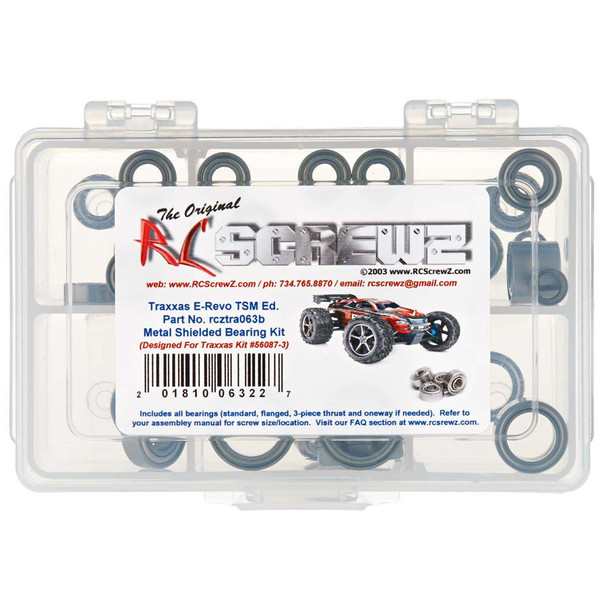RC Screwz TRA063B Metal Shielded Bearing Kit E-Revo TSM
