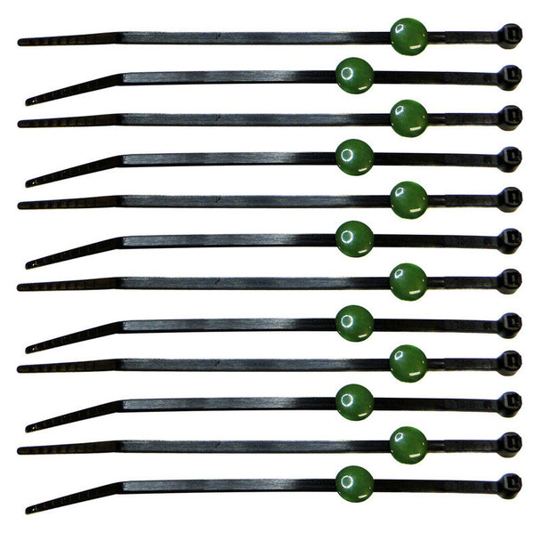 RC Lights RCL79813 Green Tie Caps with Zip Ties (12 )