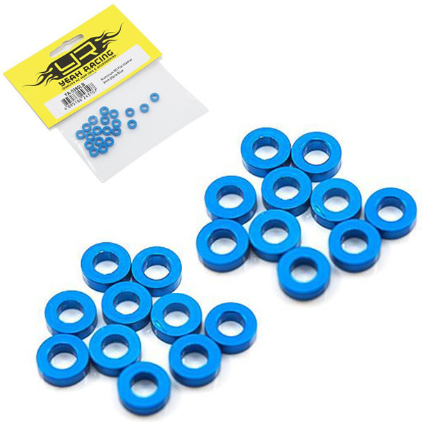 Yeah Racing YA-0395LB Aluminum M3 Flat Washer 2mm 20pcs Blue