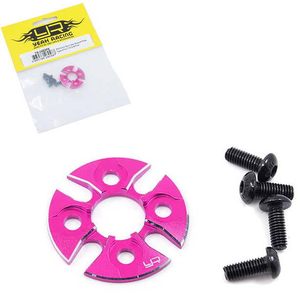 Yeah Racing YA-0482PK Aluminum Spur Gear Support Plate Type-D Pink 1/10 Drift