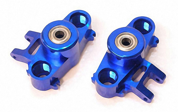 STRC CNC Aluminum HD Steering Knuckles W/ 6X15 Bearings Blue ST5334B