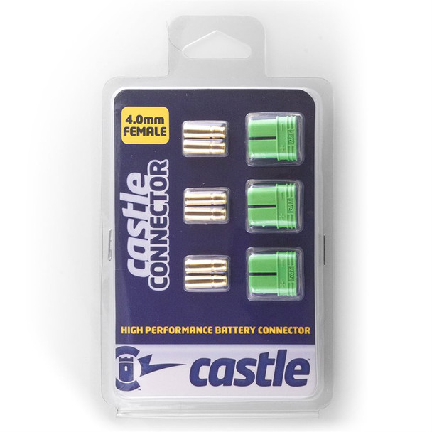 Castle Creations 4mm Polarized Bullet Connector Female Set 011-0076-00