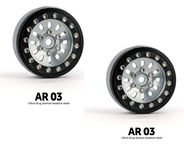 Gmade GM70372 1.9 AR03 6 Lug Aluminum beadlock wheels (2)