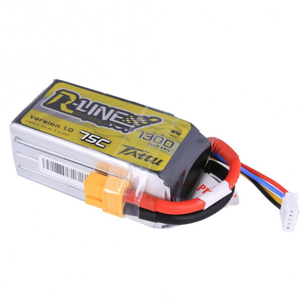 Tattu R-Line 4S 1300mAh 14.8v 75C 4S1P Lipo Battery w/XT60 Plug : Racing Drone