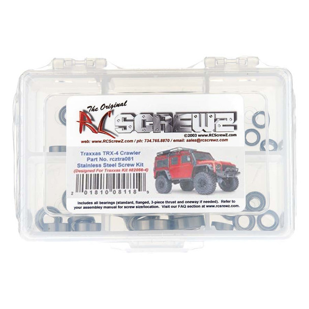 RC Screwz RCZTRA081R Rubber Shield Bearing Kit : Traxxas TRX-4