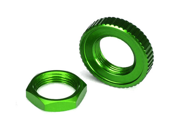 Traxxas 8345G Servo Saver Nuts Alum Green Anodized Hex(1) Serrated(1) : 4-Tec 2.0 VXL