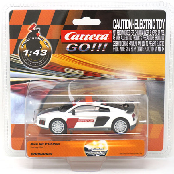 Carrera 64063 Audi R8 V10 Plus Safety Car w/ Lights 1/43 Slot Car